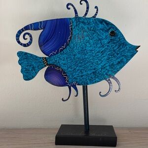 Blue Fish Art Sculpture